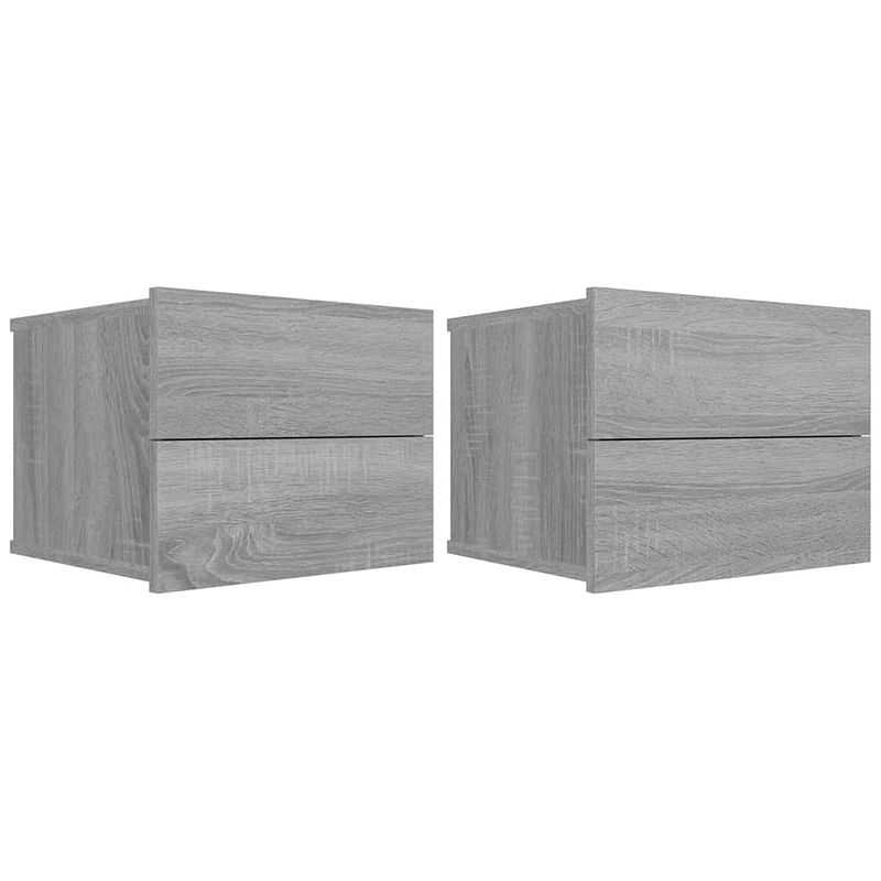 Foto van Vidaxl nachtkastjes 2 st 40x30x30 cm bewerkt hout grijs sonoma eiken