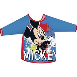 Foto van Disney kliederschort met mouwen mickey mouse pvc blauw one-size