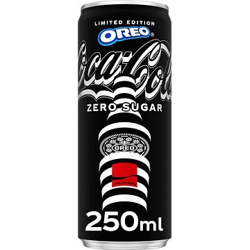 Foto van Cocacola oreo zero sugar fizzy cookie flavoured limited edition 250ml bij jumbo