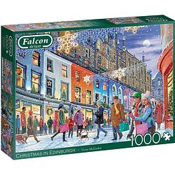 Foto van Falcon legpuzzel christmas edinburgh karton groen 1000 stukjes