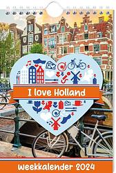 Foto van I love holland weekkalender - 2024 - spiraalgebonden (9789464325720)
