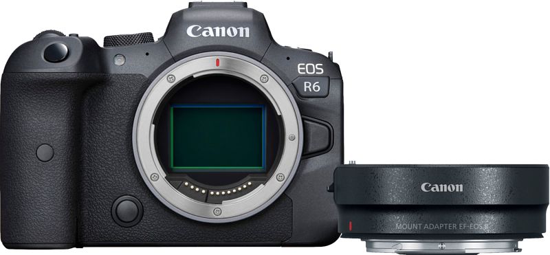 Foto van Canon eos r6 body + ef-eos r adapter