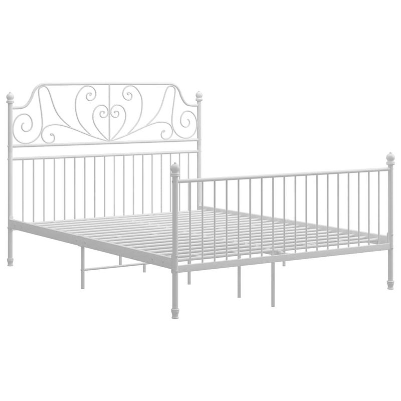 Foto van The living store metalen bedframe - wit - 206 x 144 x 131 cm - montage vereist