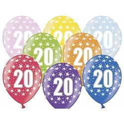 Foto van 24x stuks verjaardag ballonnen 20 jaar thema met sterretjes - ballonnen