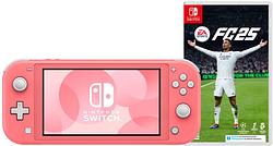 Foto van Nintendo switch lite koraal + ea sports fc 25