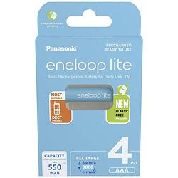 Foto van Panasonic eneloop lite hr03 oplaadbare aaa batterij (potlood) nimh 550 mah 1.2 v 4 stuk(s)