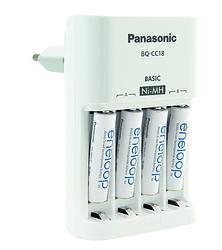 Foto van Panasonic oplader + 4 x panasonic eneloop aaa batterijen