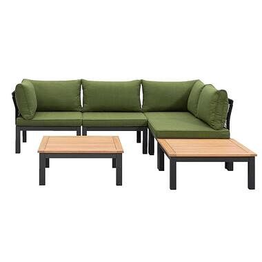 Foto van Le sud modulaire loungeset ardeche v3 - groen - 6-delig - leen bakker