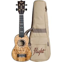 Foto van Flight supernatural series dus410 qa quilted ash sopraan ukelele met gigbag