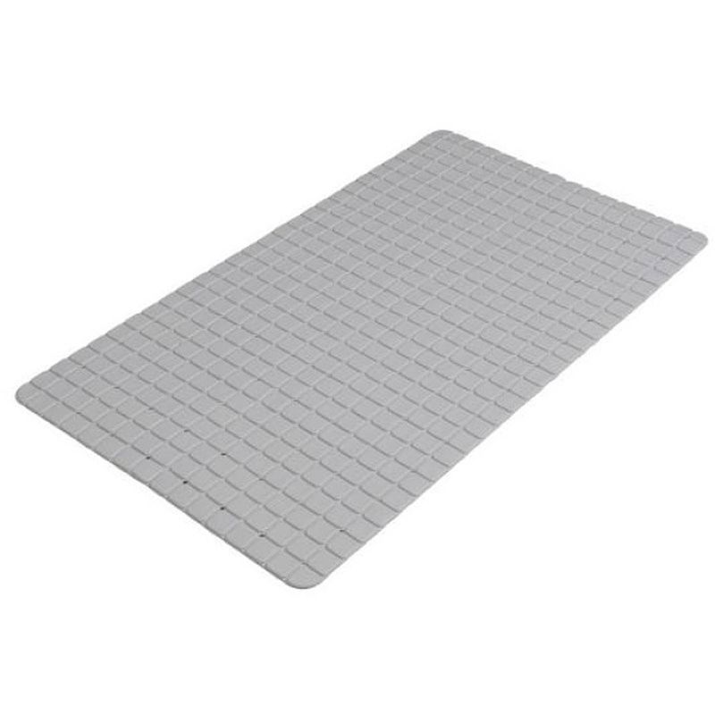 Foto van Urban living badkamer/douche anti slip mat - rubber - voor op de vloer - steengrijs - 39 x 69 cm - badmatjes