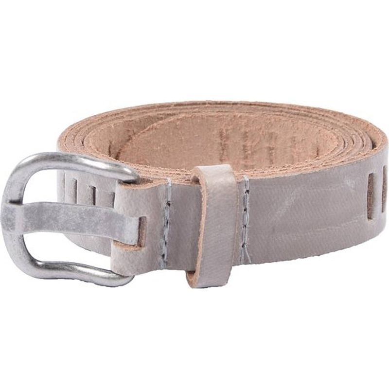 Foto van Riem - riemen - streepjes - beige - 3 cm - unisex - 100% leren - leder - riem maat 105