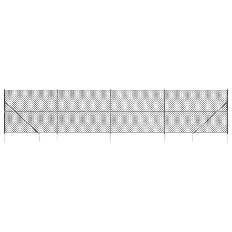 Foto van Vidaxl gaashek met grondankers 1,8x10 m antracietkleurig