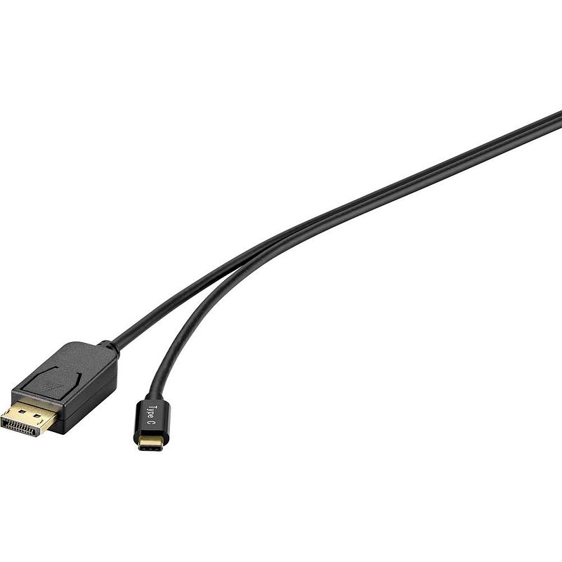 Foto van Renkforce usb-c / displayport adapterkabel usb-c stekker, displayport stekker 1.80 m zwart rf-4538166 usb-c-displaykabel