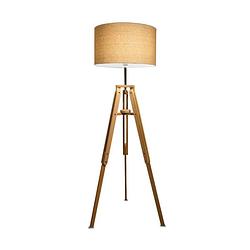 Foto van Artemisto - vloerlamp bohemian - hout - e27 - voor binnen - lamp - lampen - woonkamer - eetkamer - slaapkamer - bruin