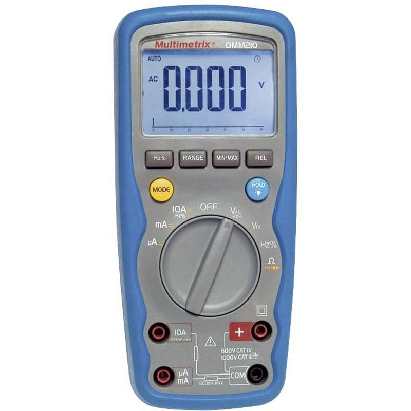 Foto van Multimetrix dmm 210 multimeter digitaal waterbestendig (ip67) cat iii 1000 v, cat iv 600 v weergave (counts): 6000