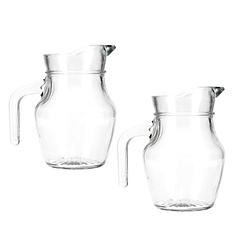 Foto van 2x stuks glazen sap/waterkannen 500 ml - sapkannen/waterkannen/schenkkannen