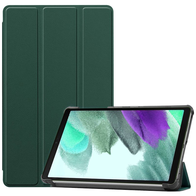 Foto van Basey samsung galaxy tab s6 lite hoesje kunstleer hoes case cover - donkergroen