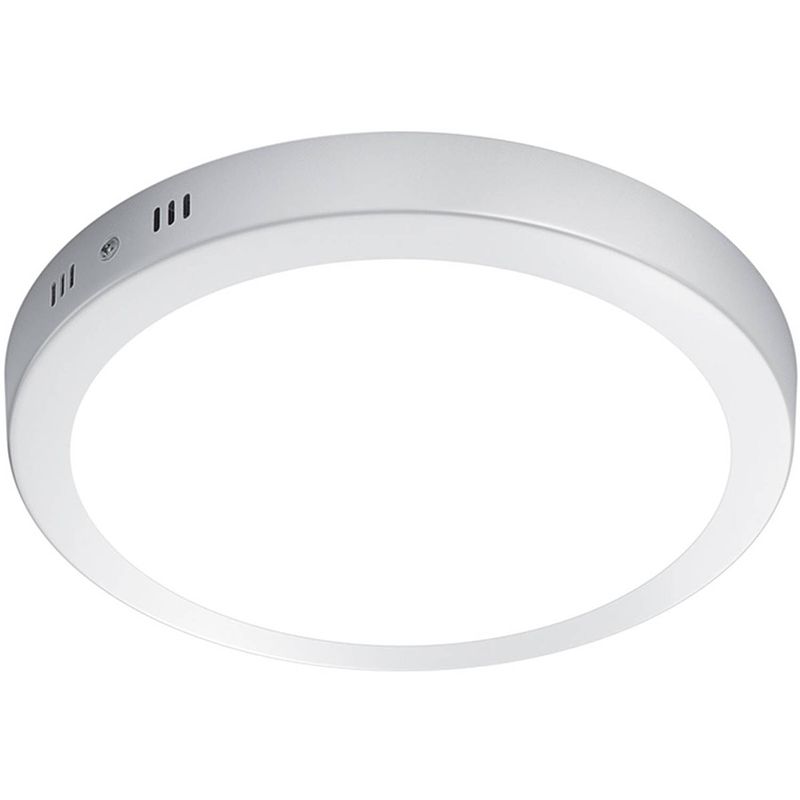 Foto van Led plafondlamp - plafondverlichting - trion sonta - 17w - warm wit 3000k - rond - mat wit - aluminium