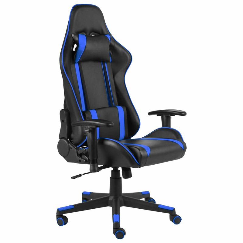 Foto van Vidaxl gamestoel draaibaar pvc blauw