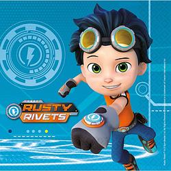 Foto van Nickelodeon servetten rusty rivets 33 cm 16 stuks blauw