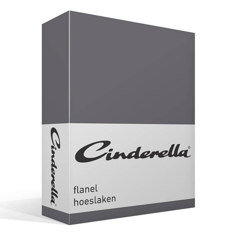 Foto van Cinderella flanel hoeslaken - 100% geruwde flanel-katoen - 1-persoons (90x200/210 cm) - antraciet