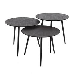 Foto van Giga meubel - salontafel metallic grijs - rond - set van 3