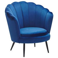 Foto van Beliani lovikka - fauteuil-blauw-fluweel