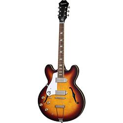 Foto van Epiphone original collection casino lh vintage sunburst linkshandige semi-akoestische gitaar met premium gigbag