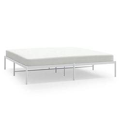 Foto van The living store bedframe metalen constructie - 207 x 206 x 31 cm - extra opbergruimte - wit - staal