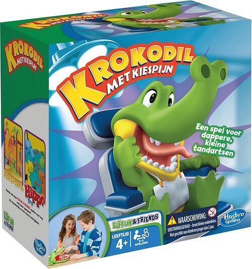 Foto van Hasbro kinderspel krokodil met kiespijn junior 26 cm groen