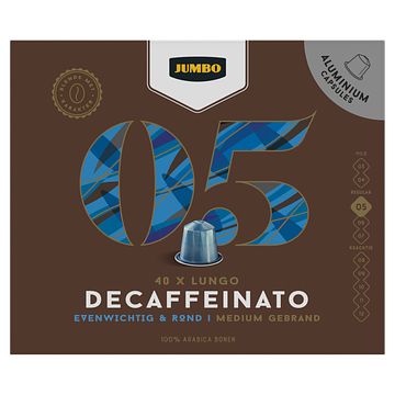 Foto van Jumbo 05 lungo decaffeinato koffiecups 40 stuks