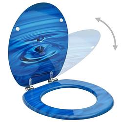 Foto van Infiori toiletbril met deksel waterdruppel mdf blauw
