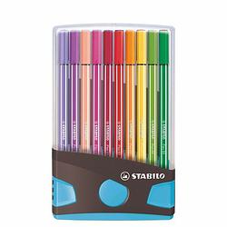 Foto van Stabilo pen 68 colorparade antraciet/lichtblauw 20 kleuren
