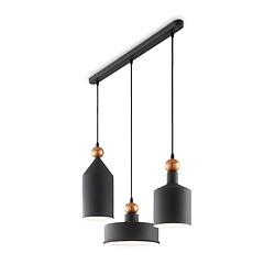 Foto van Stijlvolle grijze hanglamp triade - ideal lux - modern design - e27 fitting - 3 lichtpunten