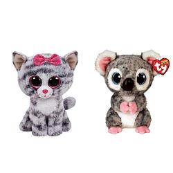 Foto van Ty - knuffel - beanie boo'ss - kiki cat & karli koala