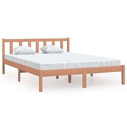 Foto van The living store slaapkamermeubelen - houten bedframe - 140x200 cm - massief grenenhout