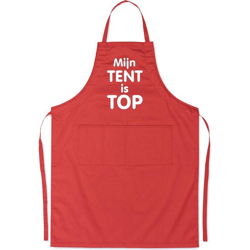 Foto van Benza schort mijn tent is top - grappige/leuke/mooie/luxe keukenschort - rood