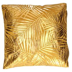 Foto van Tropic fluwelen kussen - 40 x 40 cm - goud en oker