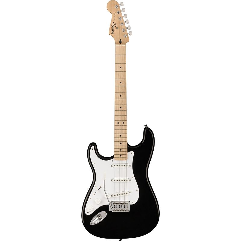 Foto van Squier sonic stratocaster left-handed mn black linkshandige elektrische gitaar