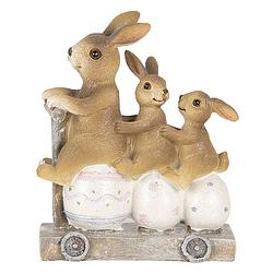 Foto van Clayre & eef decoratie konijn 11*4*12 cm bruin kunststof decoratief