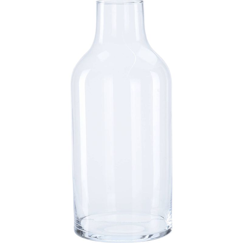 Foto van 1x flesvormige bloemenvazen/decoratie vazen/boeketvazen transparant glas 3300 ml - vazen