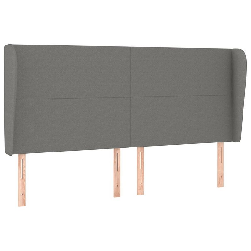 Foto van The living store hoofdbord - donkergrijs - 183x23x118/128 cm - trendy ontwerp