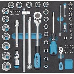 Foto van Hazet 163-224/57 dopsleutelset metrisch 1/4 (6.3 mm), 1/2 (12.5 mm) 57-delig