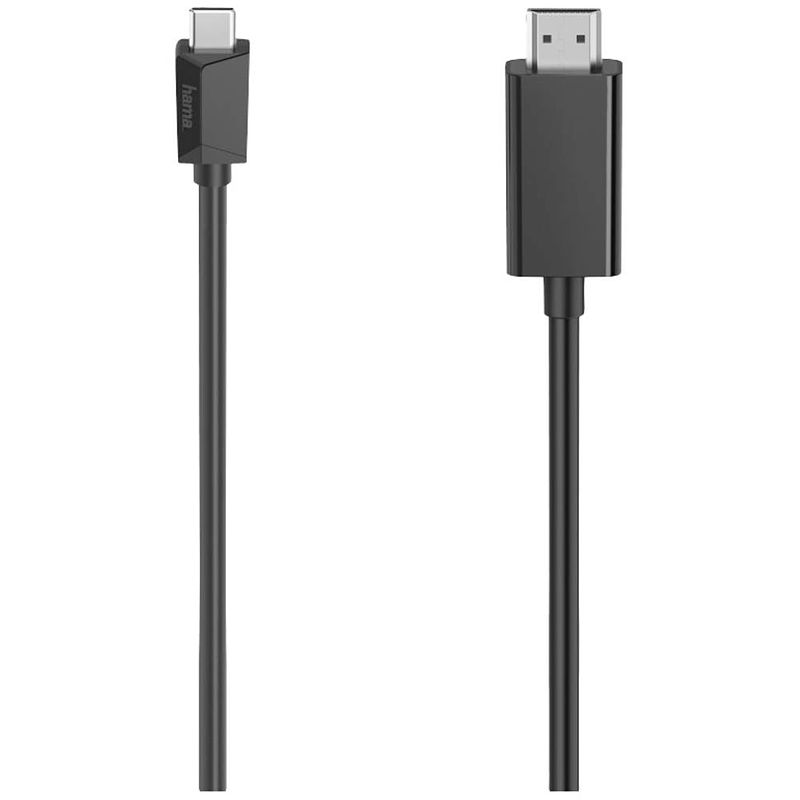 Foto van Hama usb-c adapterkabel usb-c stekker, hdmi-a stekker 1.5 m zwart 00200718 usb-c-displaykabel