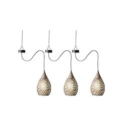 Foto van 3x stuks taupe solar tuinverlichting hanglamp ijzer 21 cm - buitenverlichting