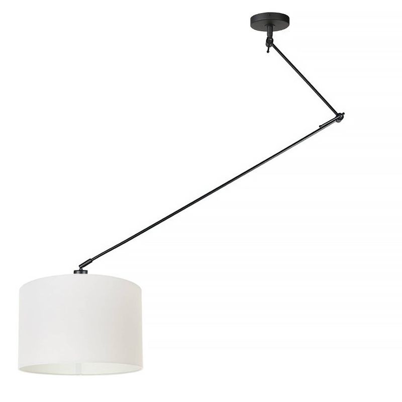 Foto van Ylumen hanglamp knik met witte kap ø 40 cm zwart