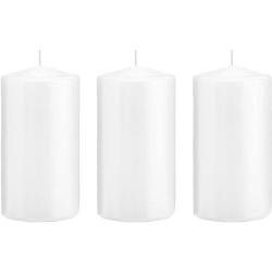 Foto van 3x kaarsen wit 8 x 15 cm 69 branduren sfeerkaarsen - stompkaarsen