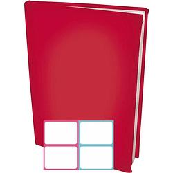 Foto van Rekbare boekenkaften a4 - rood - 6 stuks inclusief kleur labels