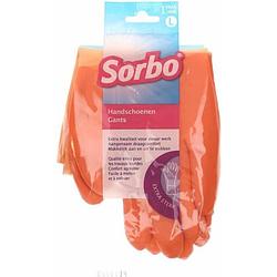 Foto van Sorbo - schoonmaak handschoen - maat l - oranje - 1 paar