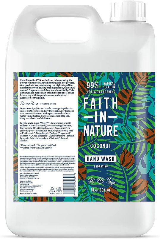 Foto van Faith in nature handzeep coconut navulverpakking